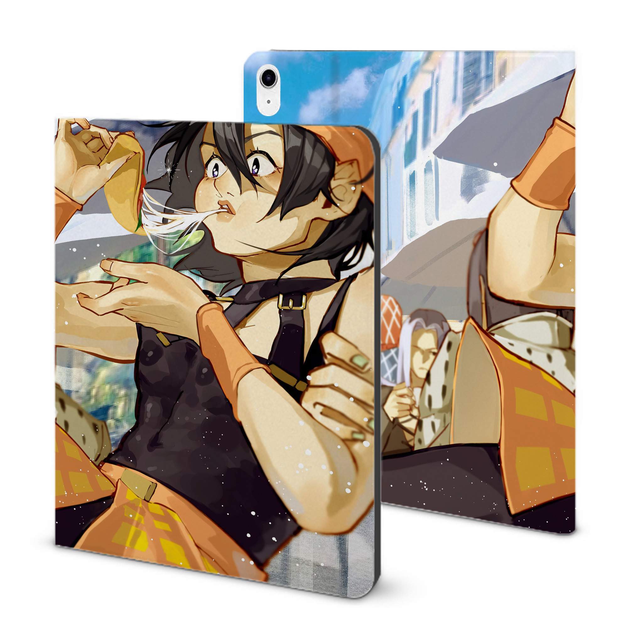 （画像用） ジョジョの奇妙な冒険 JoJo's Bizarre Adventure IPad ケース ブック型 PUレザー TPU 耐衝撃 軽量 薄型 ペン収納なし 全面保護 IPad 各モデル対応
